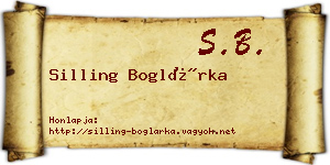 Silling Boglárka névjegykártya