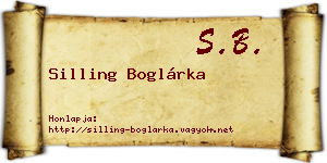 Silling Boglárka névjegykártya